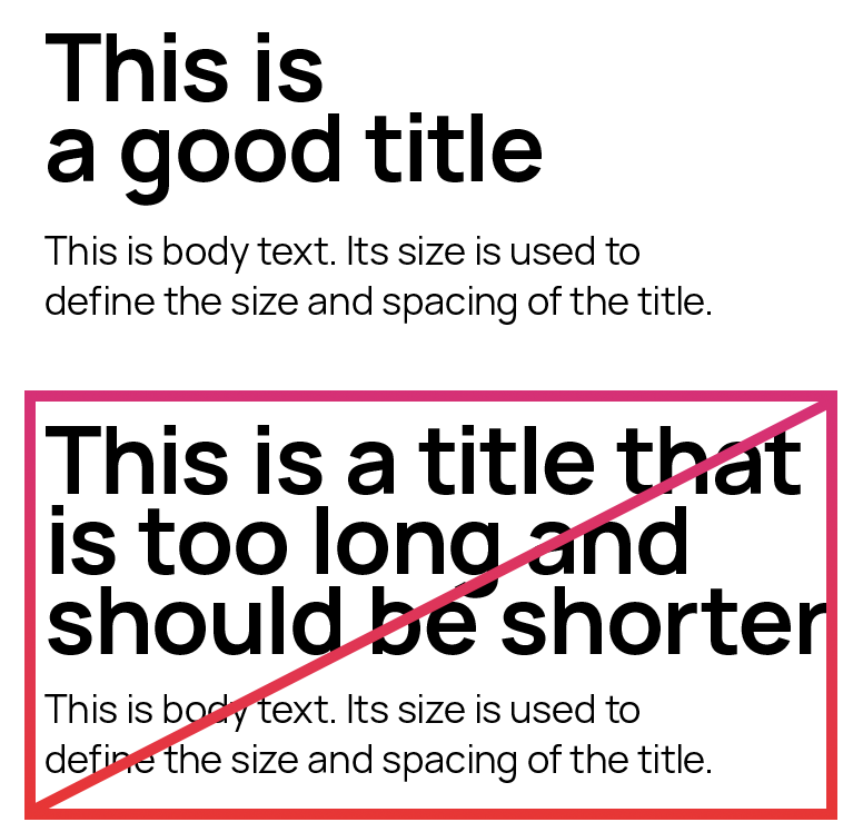 Typography of title length and brand guide